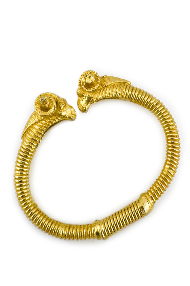 Ribbed Double Rams Head Bracelet by Kenneth Lane close @ Recess LA