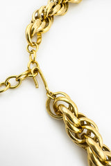 Vintage Kenneth Jay Lane Rhinestone Double Rams Head Necklace clasp @recess la