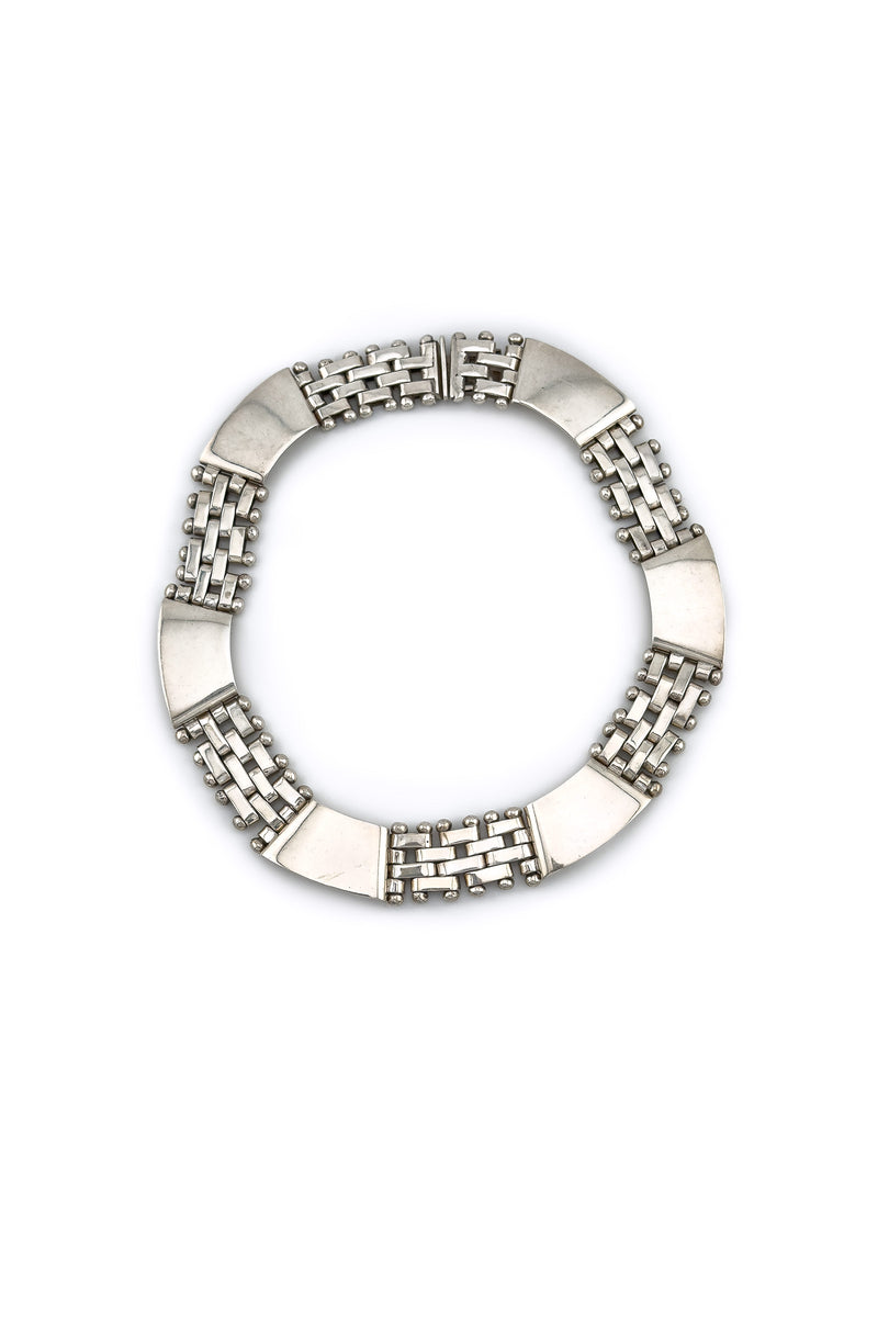 Vintage Zina Sterling Panther Chain Collar Necklace front @recess la