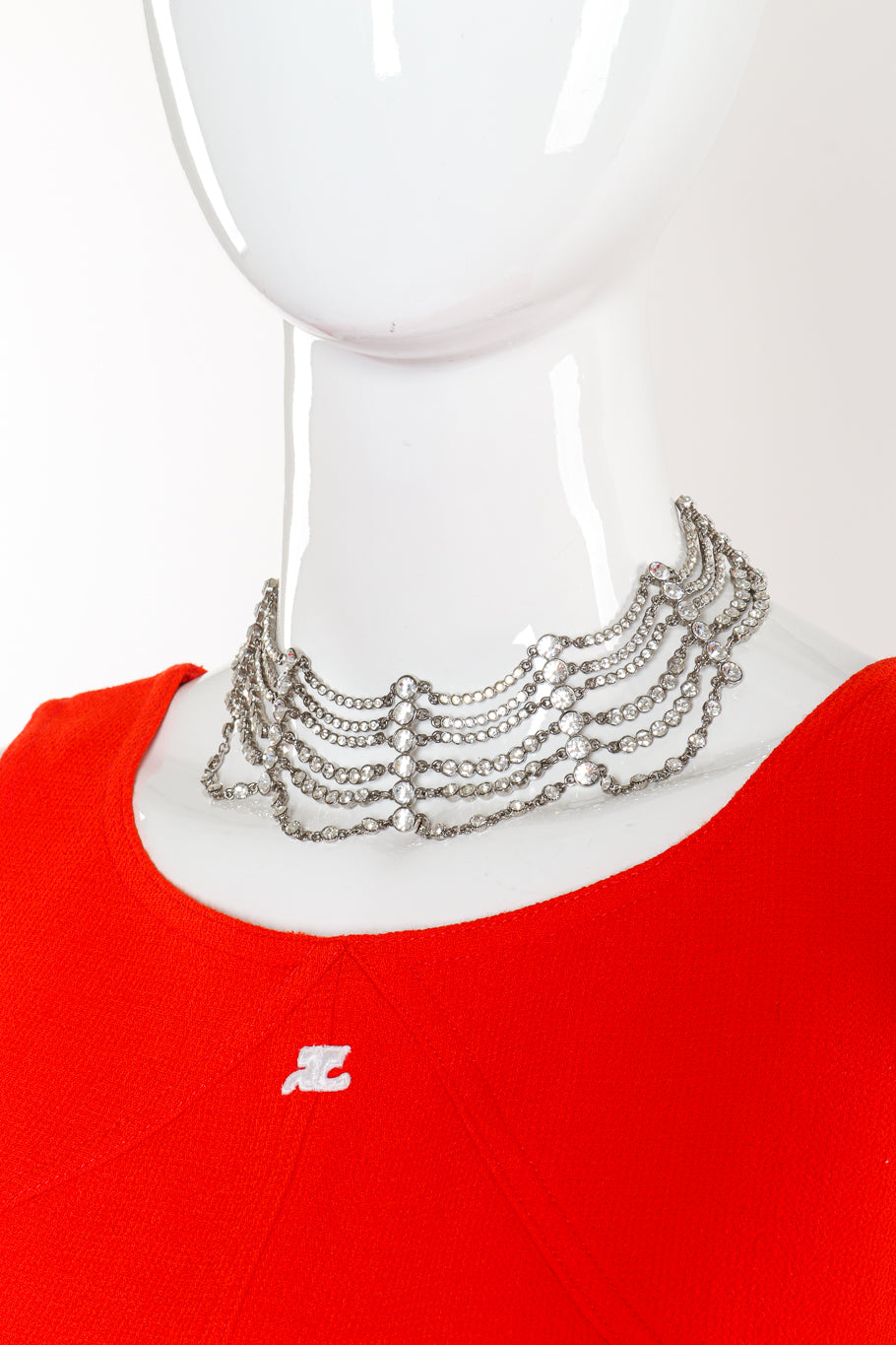 Vintage Tiered Crystal Collar Necklace on mannequin @recessla