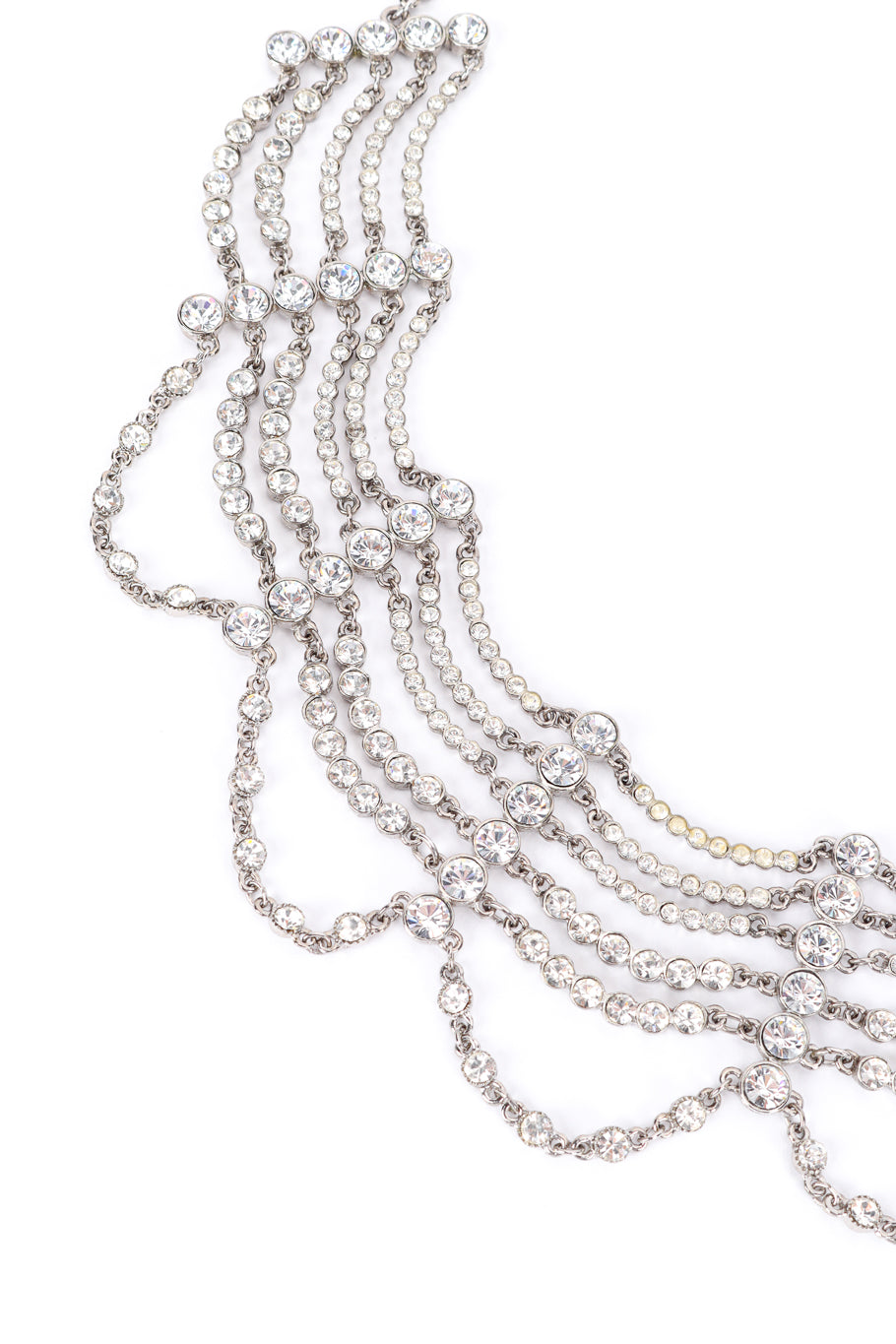 Vintage Tiered Crystal Collar Necklace front @recessla