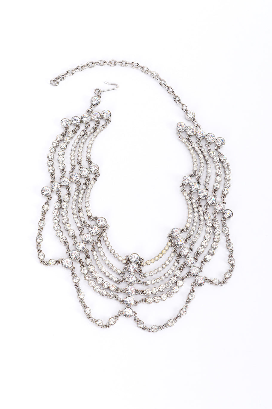 Vintage Tiered Crystal Collar Necklace front @recessla