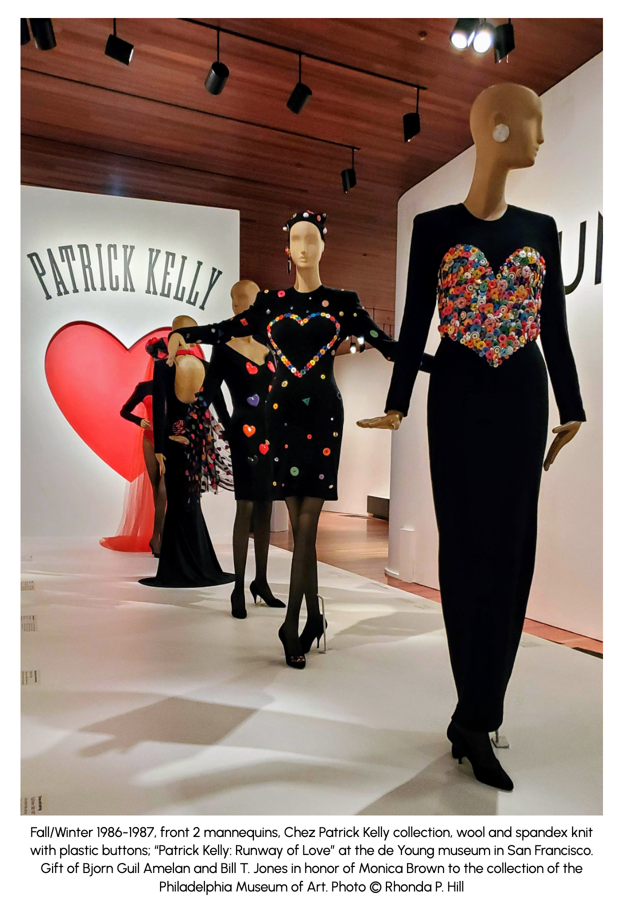 button dress by Patrick Kelly on mannequin @ Philadelphia museum of art