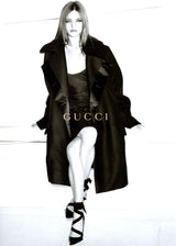 tie pumps by Gucci on model in 2002 ads