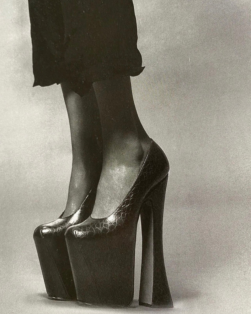 Vintage Vivienne Westwood 1993 F/W Mock-Crock Super Elevated Court Shoes ad photo @recessla