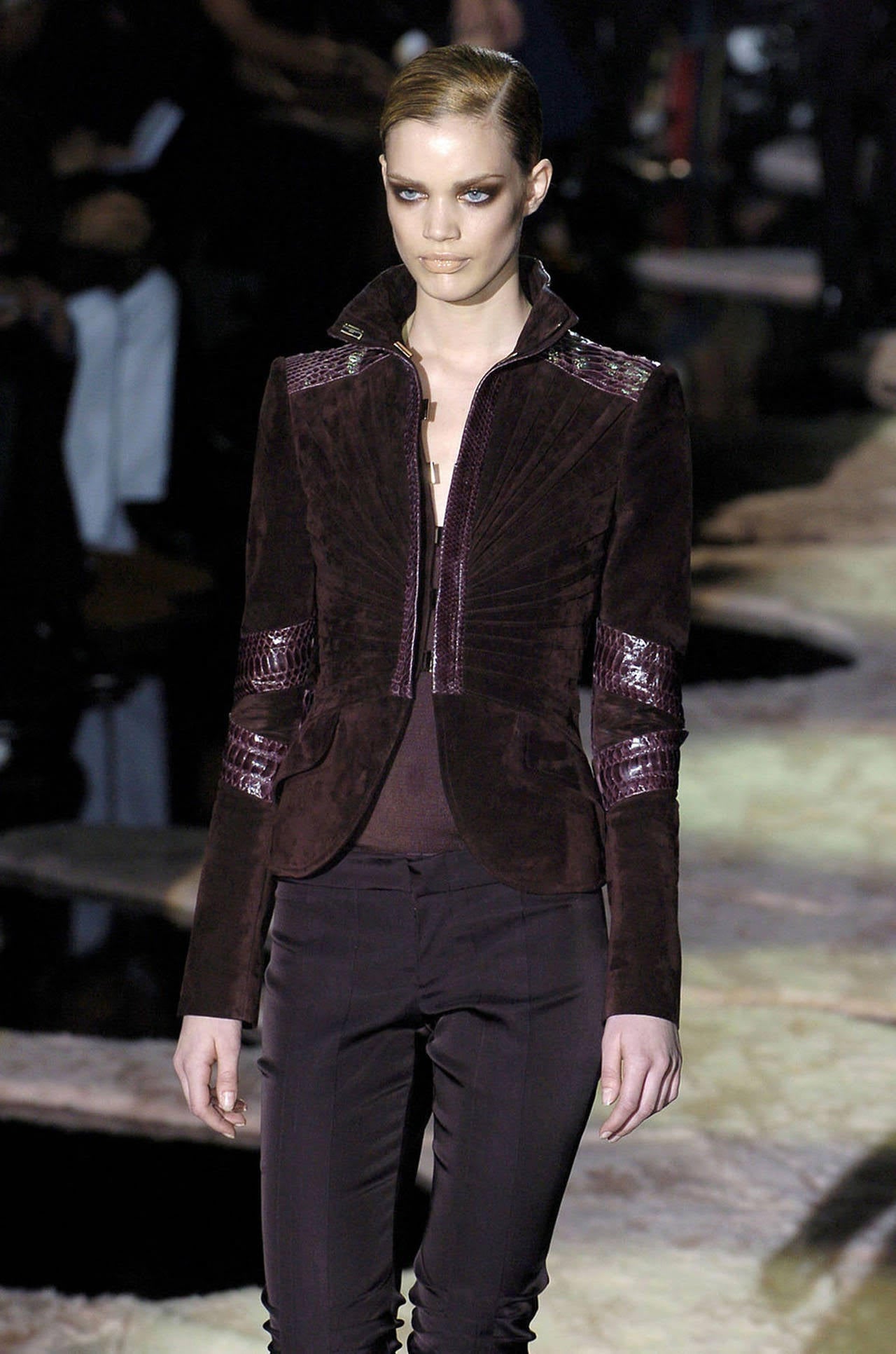 2004 F/W Suede Python Darted Jacket by Gucci on model @recessla