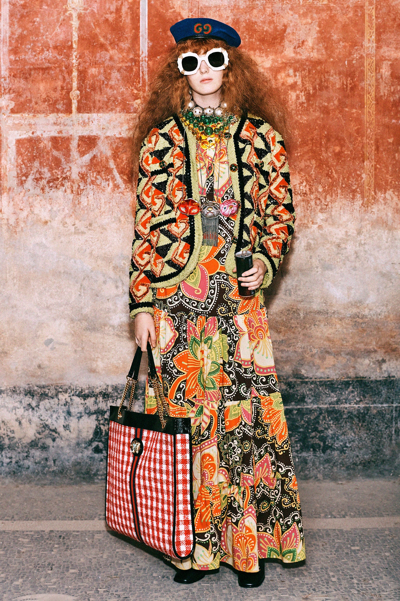 Gucci PreFall 2019 Floral Print Maxi Peasant Dress runway look 5 at Recess Los Angeles
