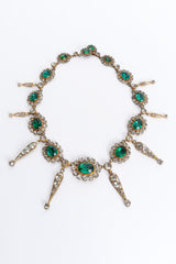 Vintage Emerald Rhinestone Drop Necklace front @ Recess Los Angeles