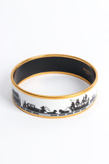 Vintage Hermés Horse Carriage Wide Enamel Bracelet front @ Recess LA