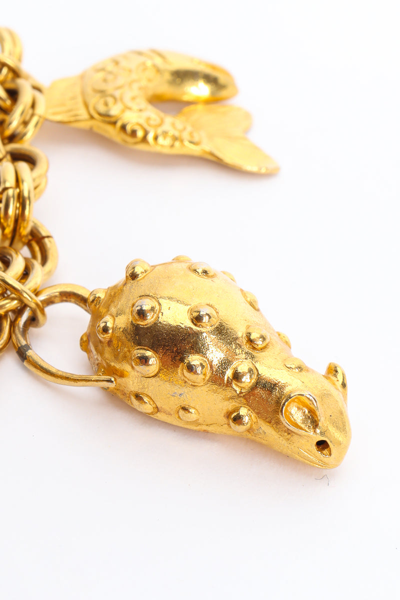 Vintage Isabel Canovas Cat Fish Charm Necklace dotted mouse charm @ Recess LA