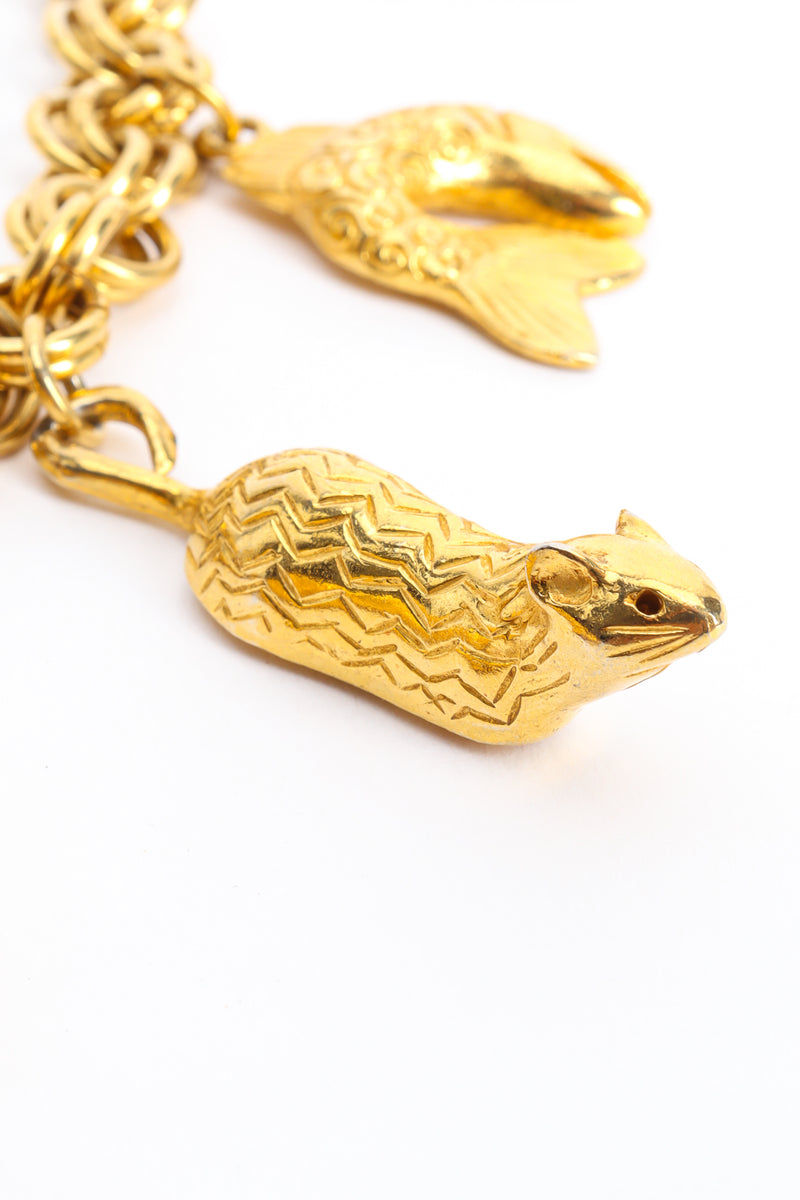 Vintage Isabel Canovas Cat Fish Charm Necklace mouse @ Recess LA