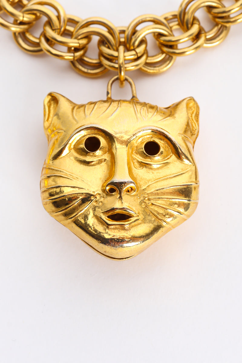 Vintage Isabel Canovas Cat Fish Charm Necklace cat @ Recess LA