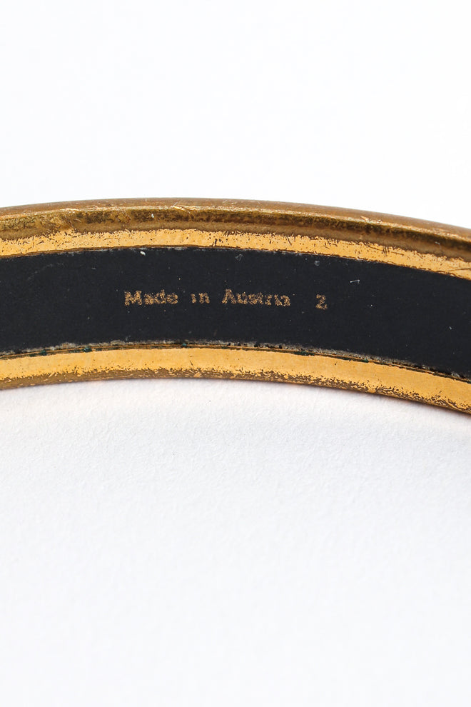 Vintage Hermés Peacock Fern Narrow Enamel Bracelet signed @ Recess LA