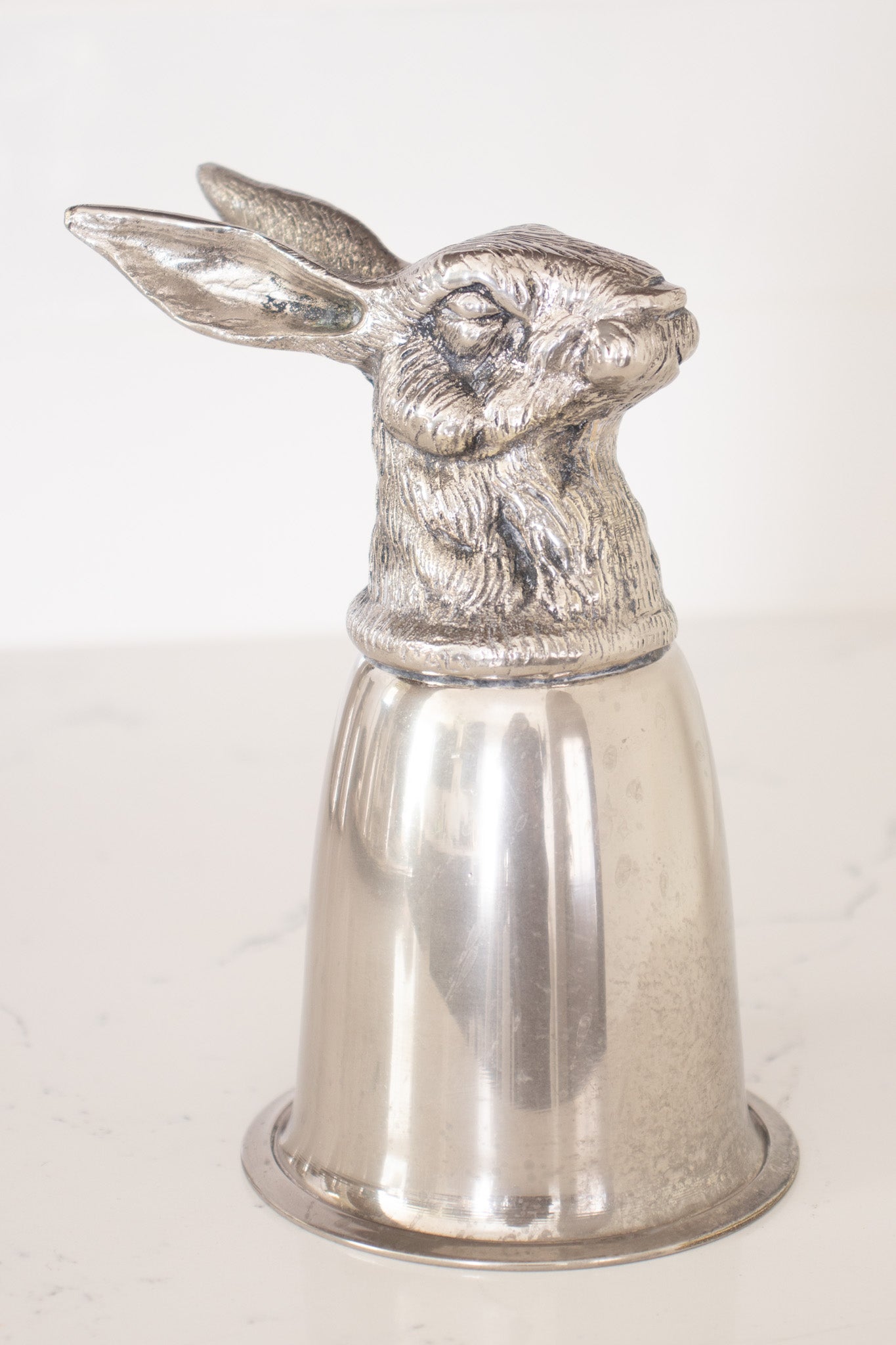 Vintage Gucci 6 Silver Hunting Animal Stirrup Cups & Tray Set rabbit at Recess Home Los Angeles