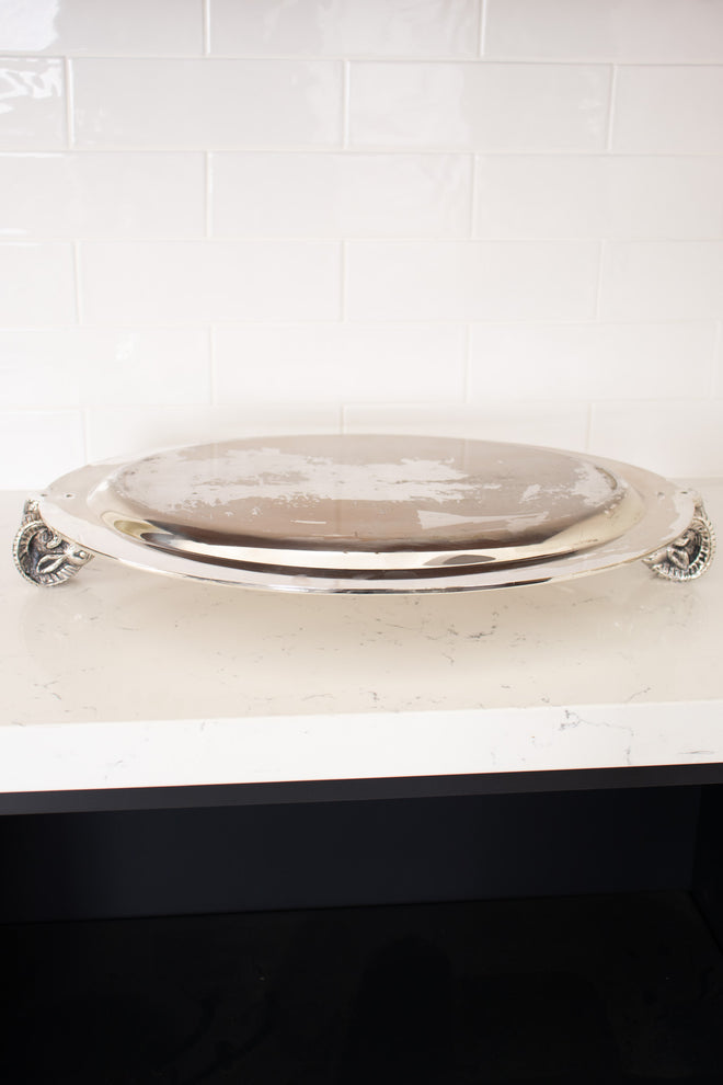 Vintage Gucci 6 Silver Hunting Animal Stirrup Cups & Tray Set tray bottom wear @ Recess Home LA