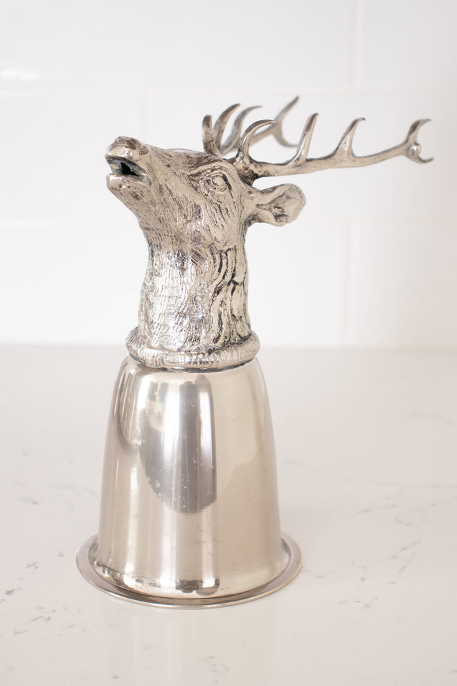 Vintage Gucci 6 Silver Hunting Animal Stirrup Cups & Tray Set stag at Recess Home Los Angeles