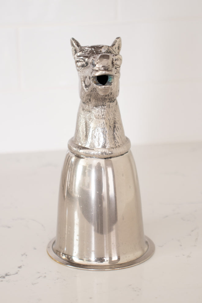 Vintage Gucci 6 Silver Hunting Animal Stirrup Cups & Tray Set horse at Recess Home Los Angeles