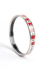 Hermés Pisces Sign Calender Narrow Enamel Bracelet print close @ Recess LA