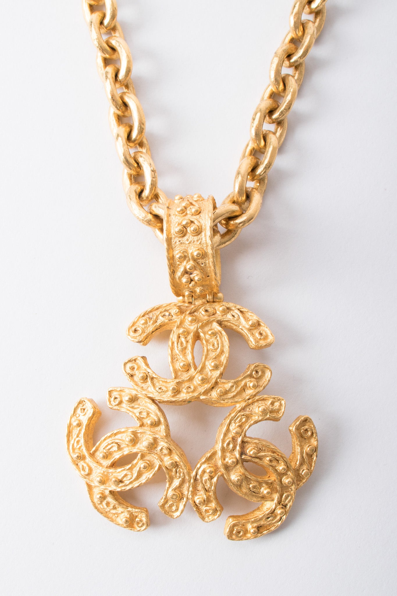 Chanel Triple CC Logo Pendant Necklace