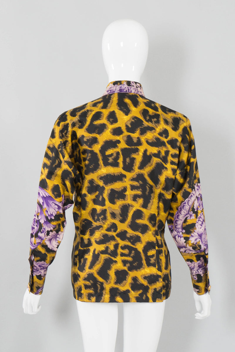 Gianni Versace Cheetah Flourish Print Blouse Back