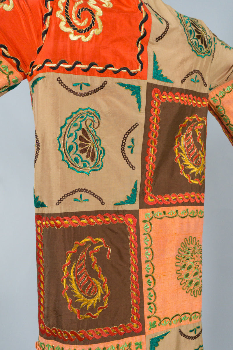 Saks Fifth Ave Vintage Silk Embroidered Patchwork Coat