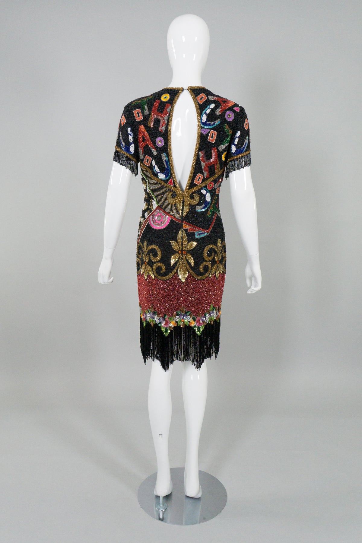 naeem khan beaded fringe dress Naeeh Riazee Vintage Alphabet Cocktail – Recess global-print-Mini Navy Polka Dot Naeem Khan fringe dress I recently unearthed a Color:Teak Brown