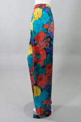 Oscar de la Renta Vintage Floral Silk Print Pant