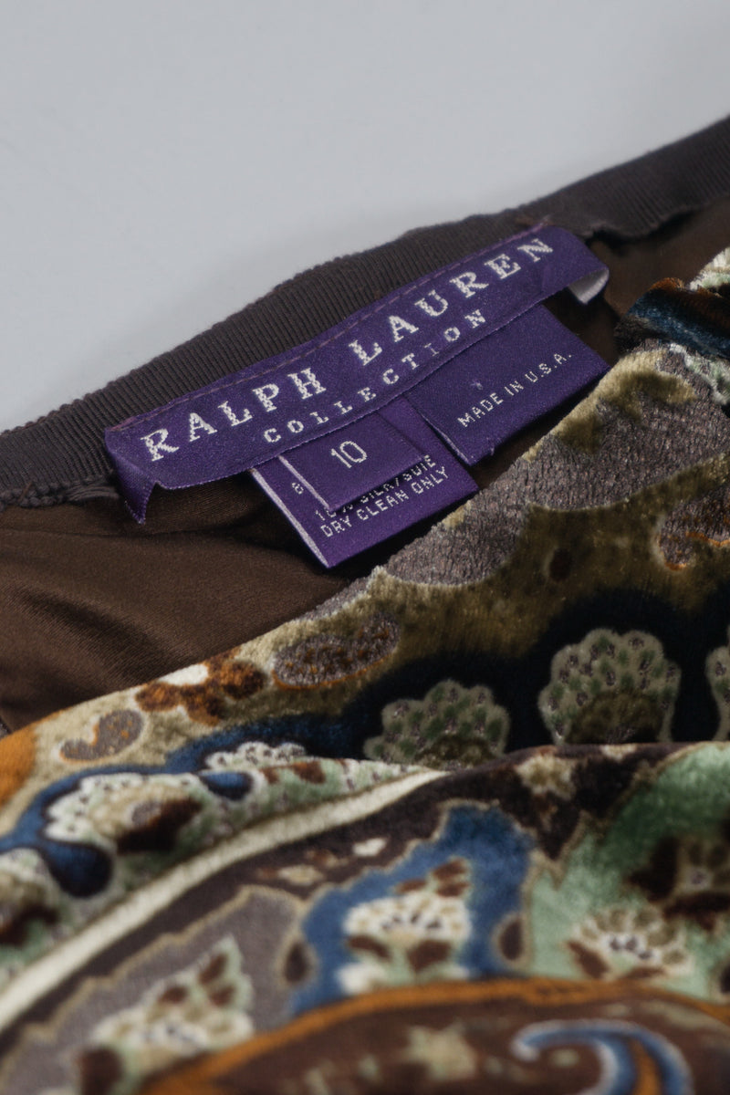 Purple Label Paisley Velvet Skirt