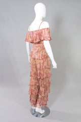 Valentino Night Vintage Silk Ruffle Top & Pant Set