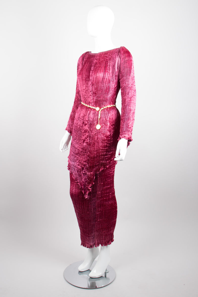 Patricia Lester Rare Fortuny Inspired Silk Pleated Top & Skirt Set