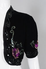 OMO Norma Kamali Vintage Velvet Sequined Bolero Crop Jacket