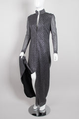 Donald Brooks Silver Lamé Diamond Dot Dress