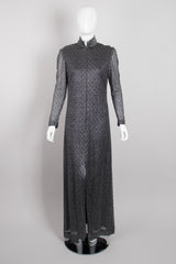 Donald Brooks Silver Lamé Diamond Dot Dress