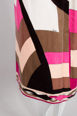 Vintage Emilio Pucci Pink Velvet Geometric Print Skirt Recess Los Angeles LA