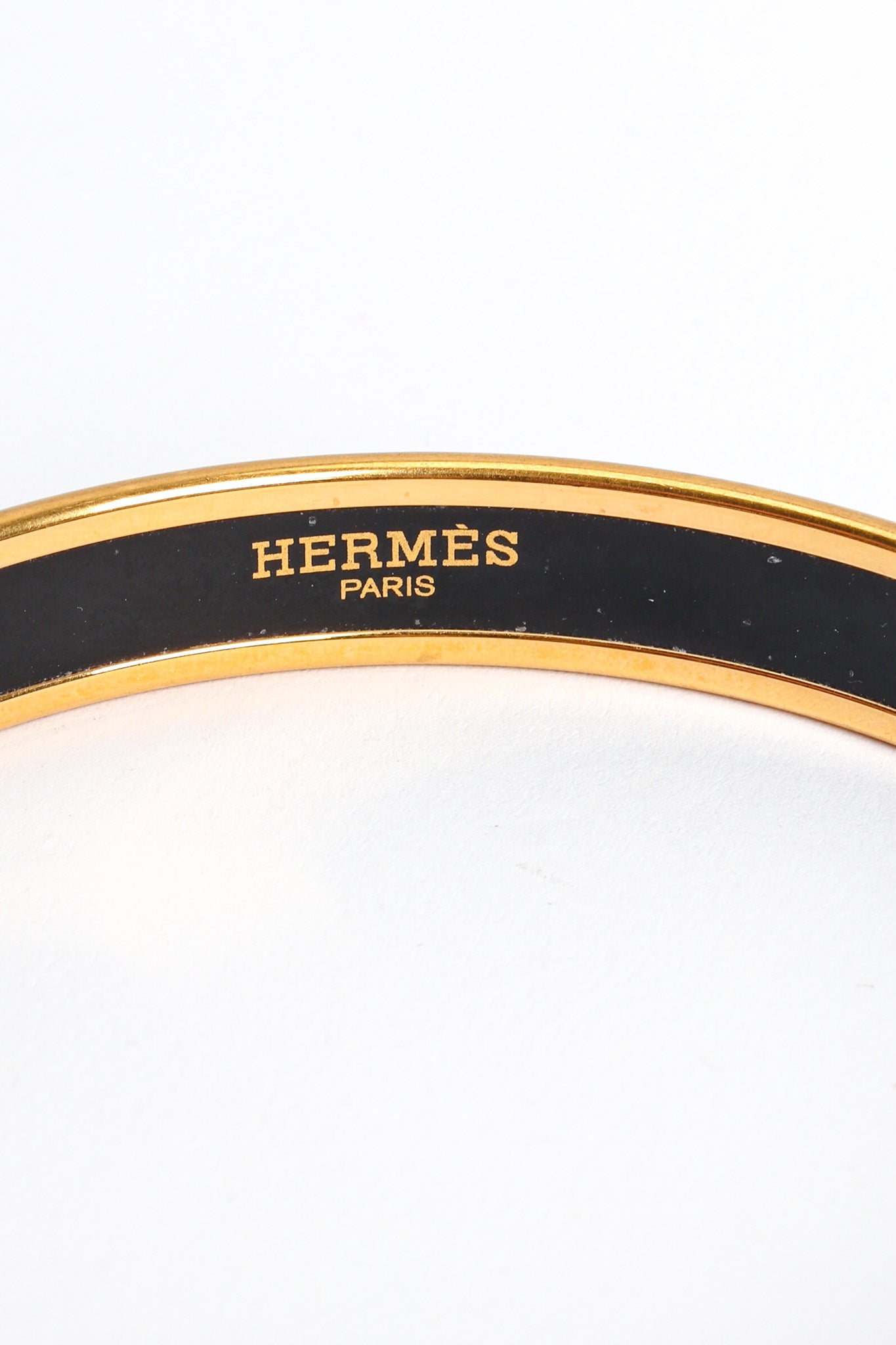 Vintage Hermés Geo Paisley Narrow Enamel Bracelet signature @ Recess LA