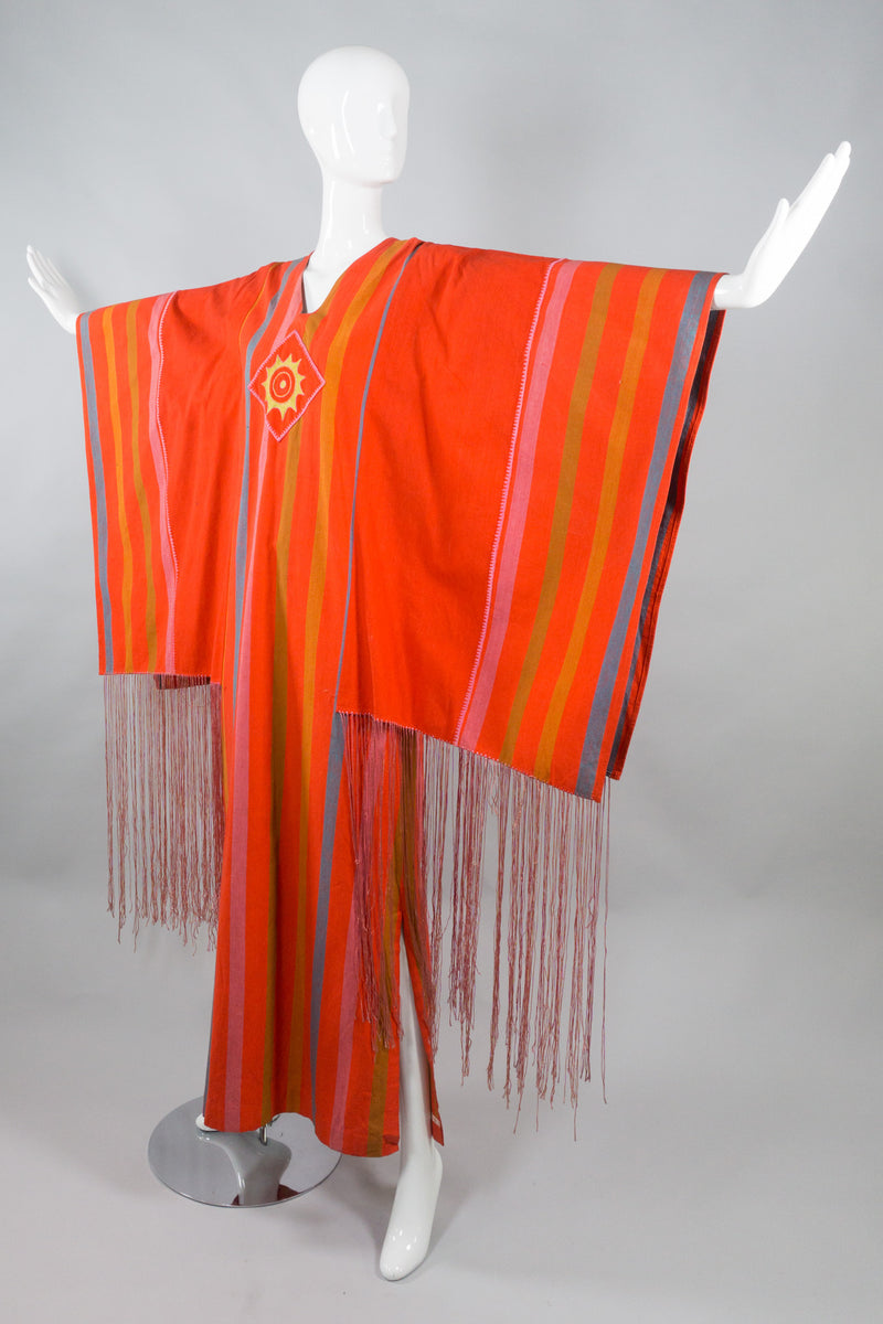 Vintage Josefa Fringed Kimono Sleeve Caftan Dress