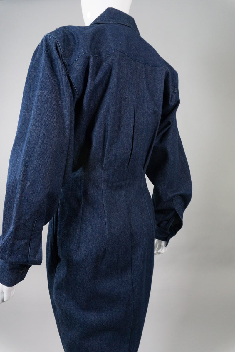donna karan denim dress DKNY Women's Denim Button-Front Shirt Dress in Cooper