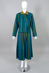 Kenzo Vintage Ethnic Striped Tie Jacket & Skirt Set