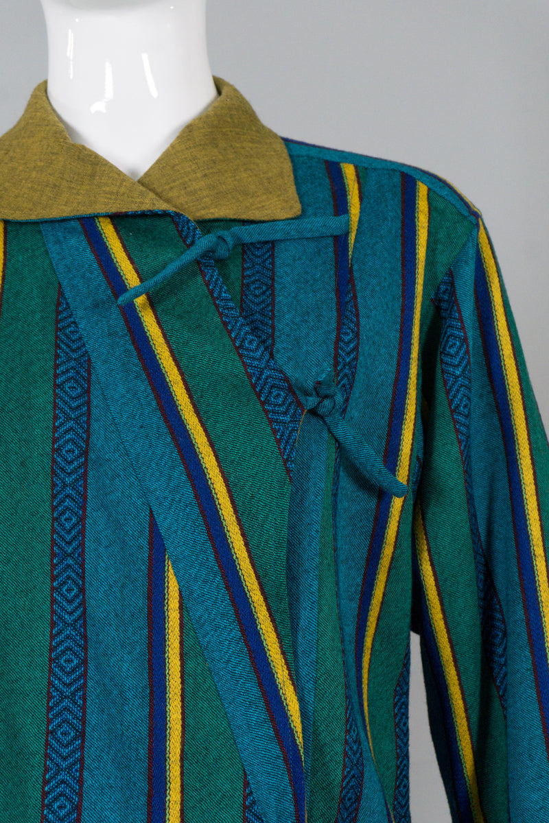 Kenzo Vintage Ethnic Striped Tie Jacket & Skirt Set