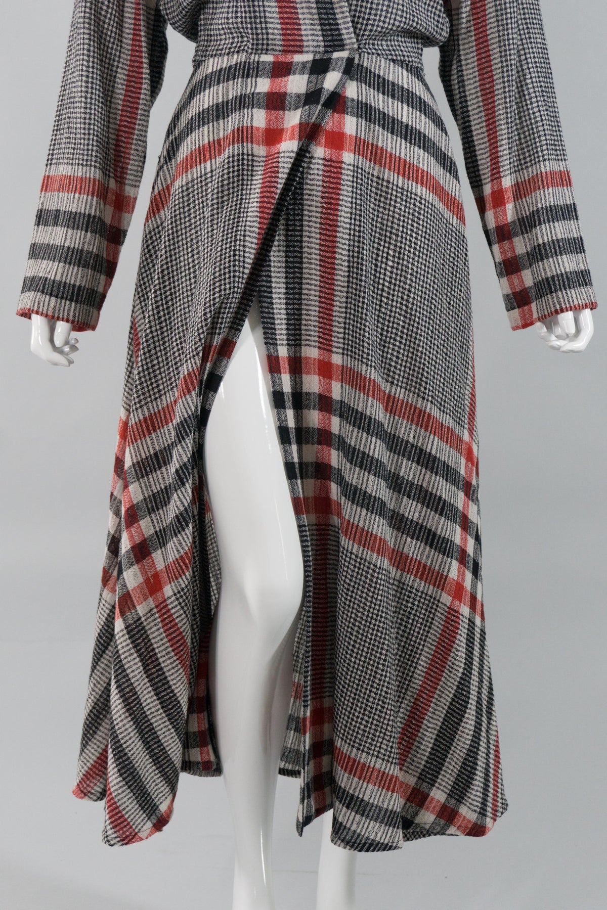 Norma Kamali Plaid Gauze Wrap Dress – Recess