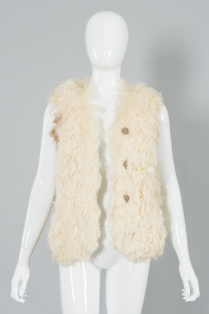 I.Magnin Vintage Mongolian Fur Lambskin Vest