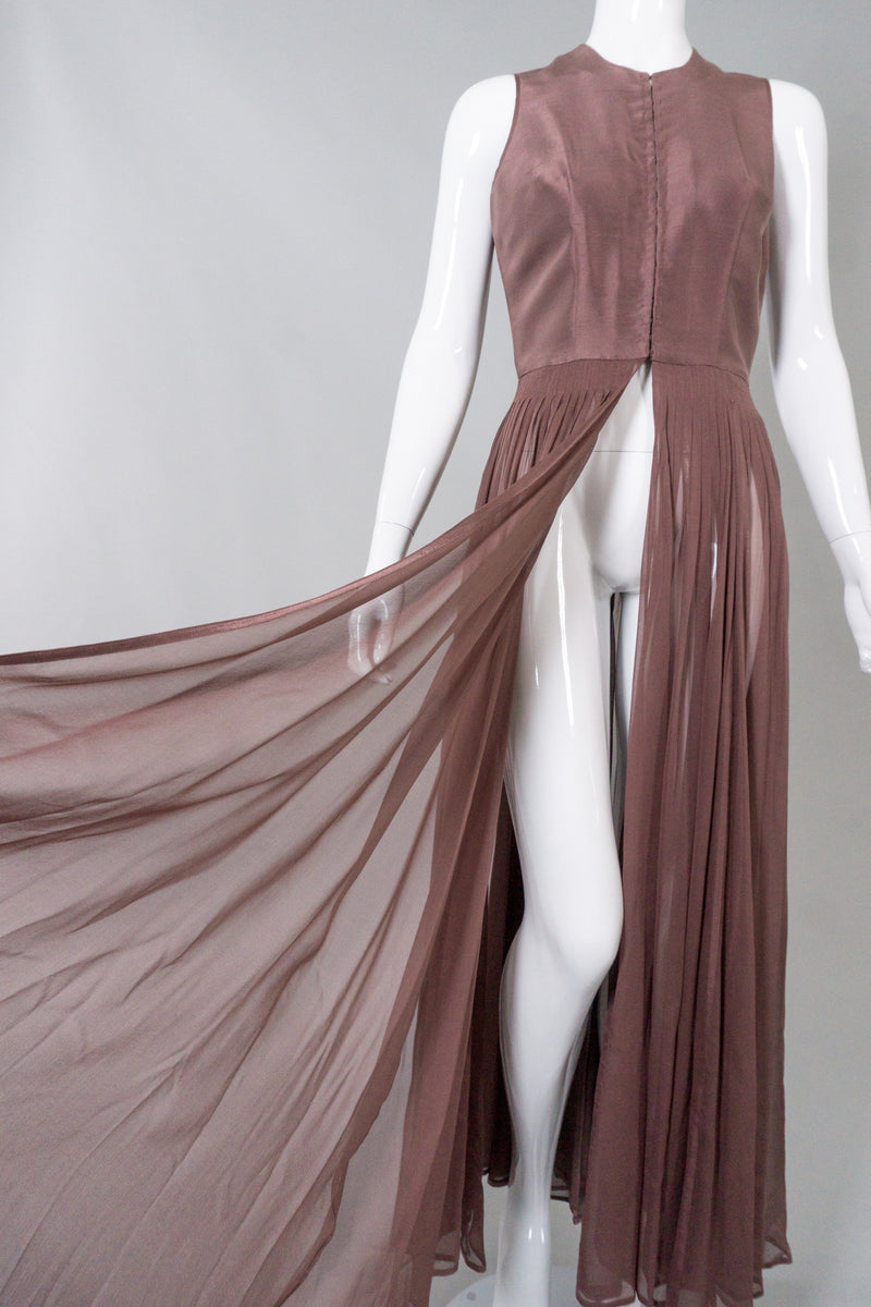 Morgane Le Fay Sheer Silk Vest Bodice Dress