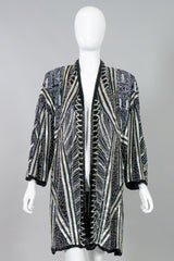 Samir Suri Night Waves Deco Sequin Robe Jacket