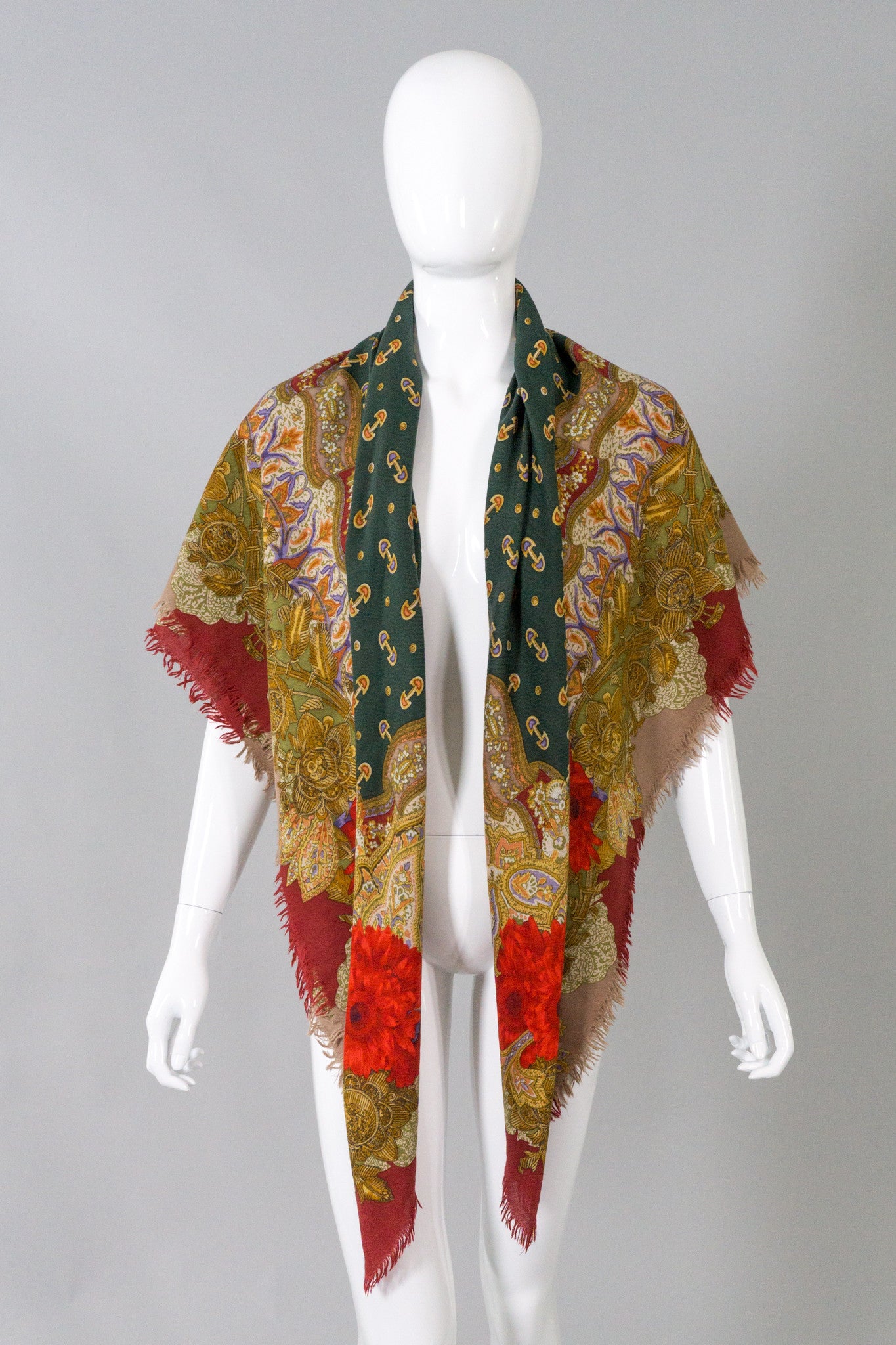 Gucci Horsebit & Gerbera Daisy Oversized Wool Scarf