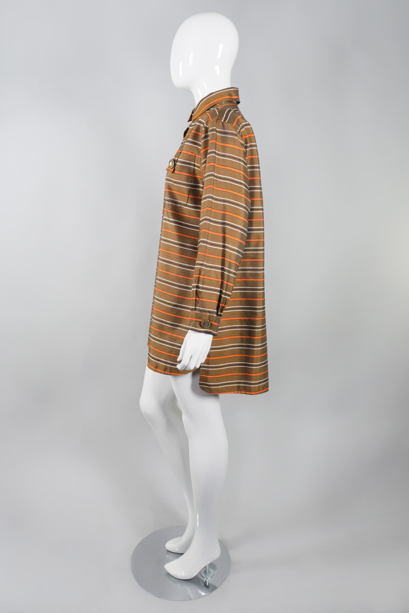 Yves Saint Laurent Rive Gauche Vintage Silk Stripe Tunic