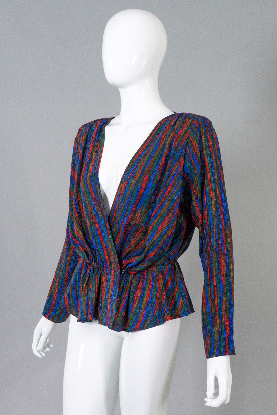 YSL Yves Saint Laurent Rive Gauche Vintage Silk Wrap Top