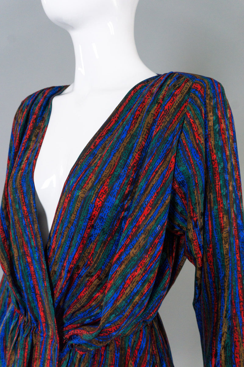 YSL Yves Saint Laurent Rive Gauche Vintage Silk Wrap Top