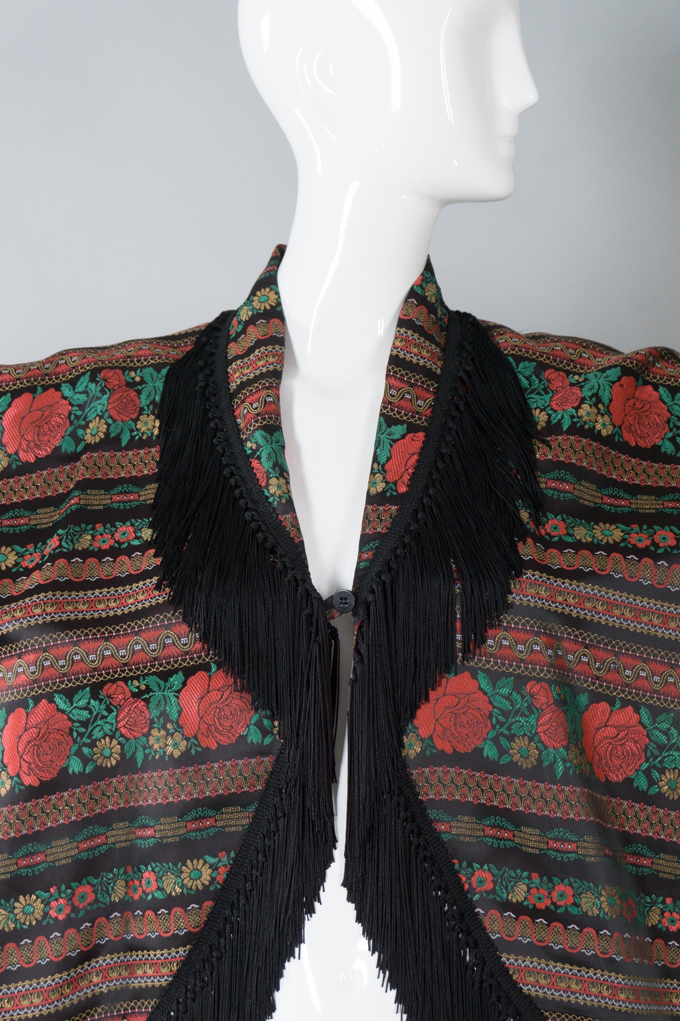 Callaghan Vintage Fringed Brocade Cocoon Jacket