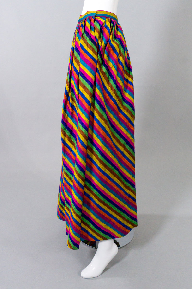 Anthony Muto Rainbow Striped Silk Skirt