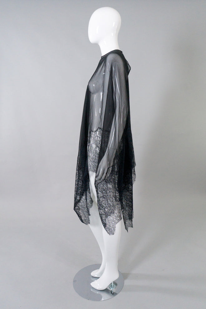 Vintage Lace Silk Chiffon Poncho